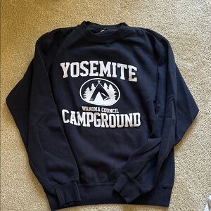 Yosemite Campground Navy Blue Crewneck